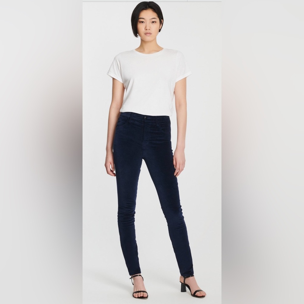 J Brand Maria high-rise skinny pant in Indigo Velvet